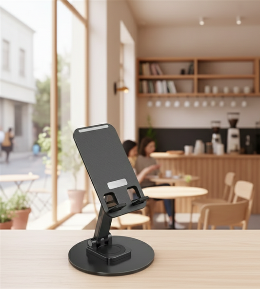 Matte Black Universal Adjustable Desktop Phone Stand