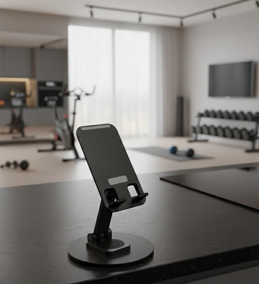 Matte Black Universal Adjustable Desktop Phone Stand