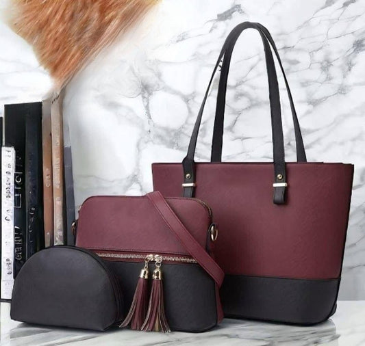 3 Piece Tote Handbag Elegant Design