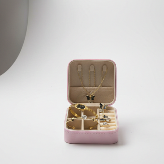 Elegant Butterfly Jewelry Gift Set – 6-Piece Gold-Tone Collection with Luxury Travel Case