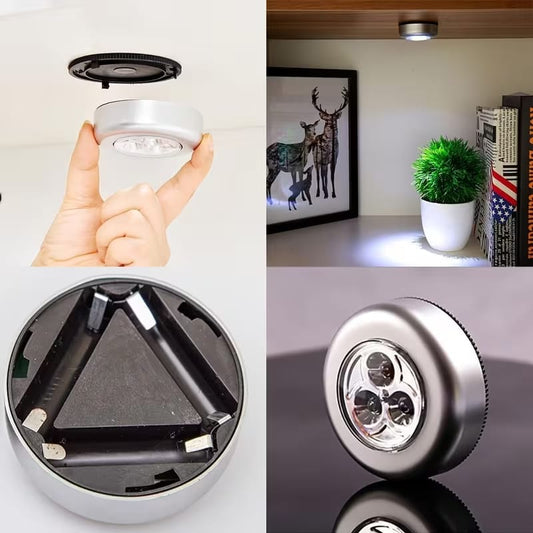 LED Tap Light Self Adhesive Cabinet Tap Touch Night Lamp (1, 2, 3. Pieces)